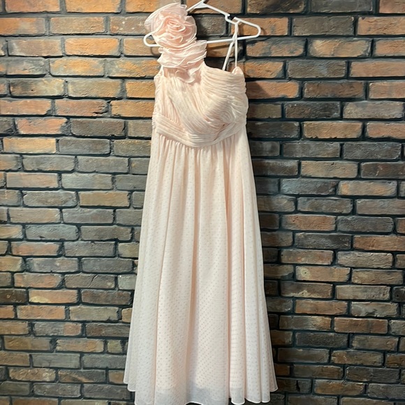 Women’s Mac Duggal One Shoulder Polka Dot Gown Size 12 in Porcelain - Picture 2 of 11